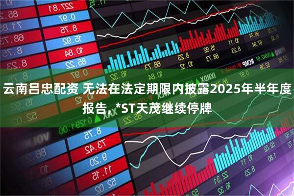 云南吕忠配资 无法在法定期限内披露2025年半年度报告, *ST天茂继续停牌