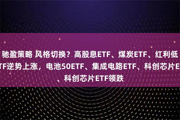 驰盈策略 风格切换？高股息ETF、煤炭ETF、红利低波50ETF逆势上涨，电池50ETF、集成电路ETF、科创芯片ETF领跌