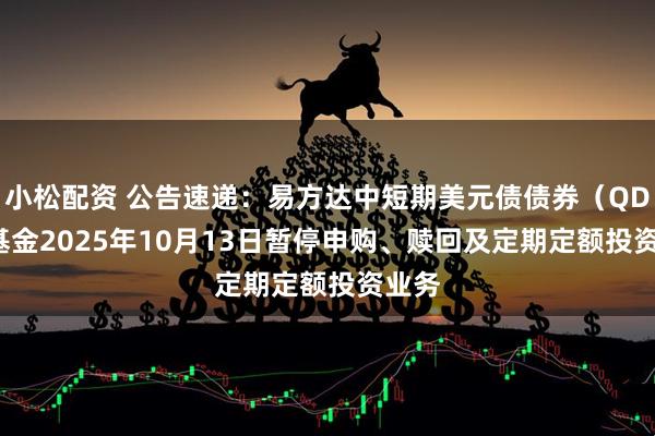 小松配资 公告速递：易方达中短期美元债债券（QDII）基金2025年10月13日暂停申购、赎回及定期定额投资业务