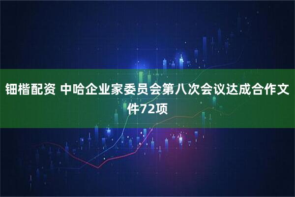 钿楷配资 中哈企业家委员会第八次会议达成合作文件72项